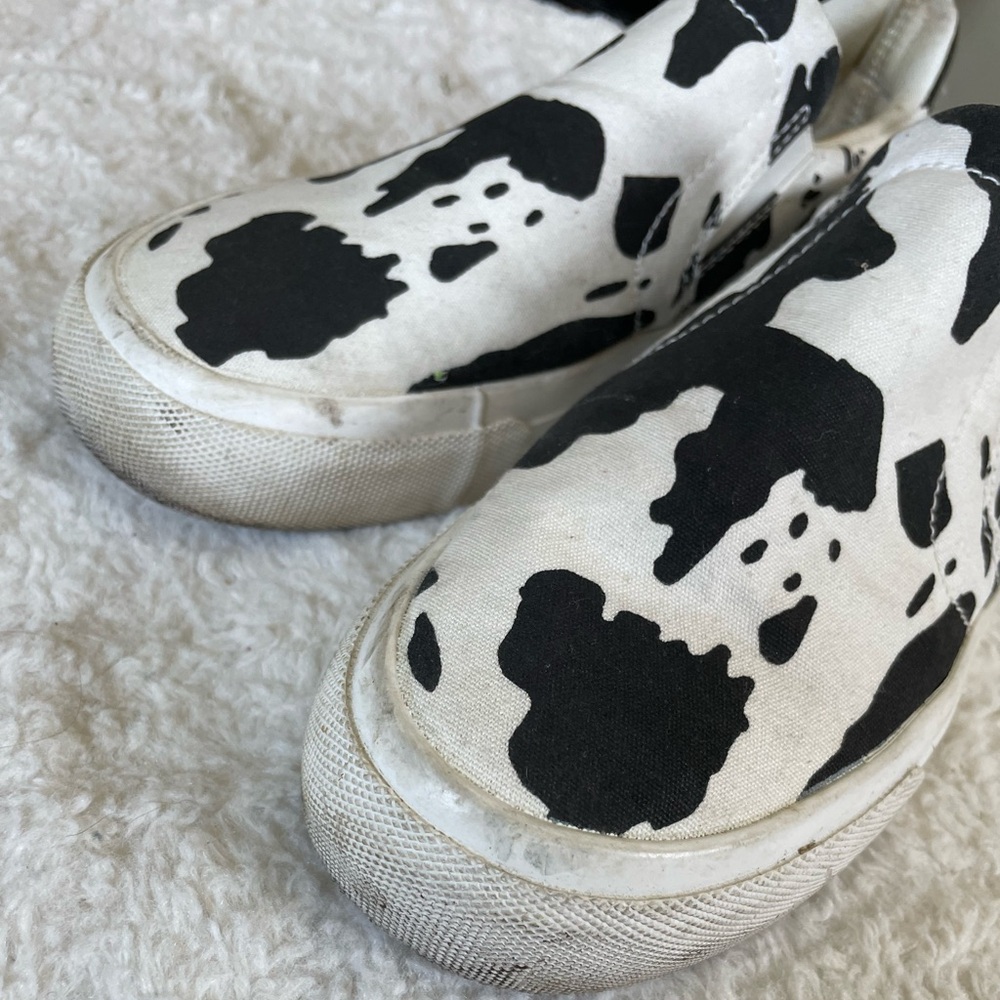 Classic, slip on, cow, shoes, moo, fall, school, teacher, farm, country, size 8